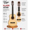 Virgo Desdemona CL-39NT 4/4 Sap Ayarlı Klasik Gitar Full Set - Sarı