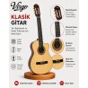 Virgo Desdemona CW-39NT 4/4 Sap Ayarlı Klasik Gitar Full Set - Sarı