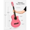 Virgo Desdemona CW-39PK 4/4 Sap Ayarlı Klasik Gitar Full Set - Pembe