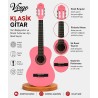 Virgo Desdemona CL-39PK 4/4 Sap Ayarlı Klasik Gitar Full Set - Pembe