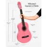 Virgo Desdemona CL-39PK 4/4 Sap Ayarlı Klasik Gitar Full Set - Pembe