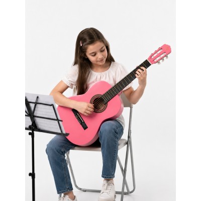 Virgo Desdemona CL-39PK 4/4 Sap Ayarlı Klasik Gitar Full Set - Pembe