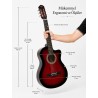 Virgo Desdemona CW-39RDS 4/4 Sap Ayarlı Klasik Gitar Full Set - Kırmızı