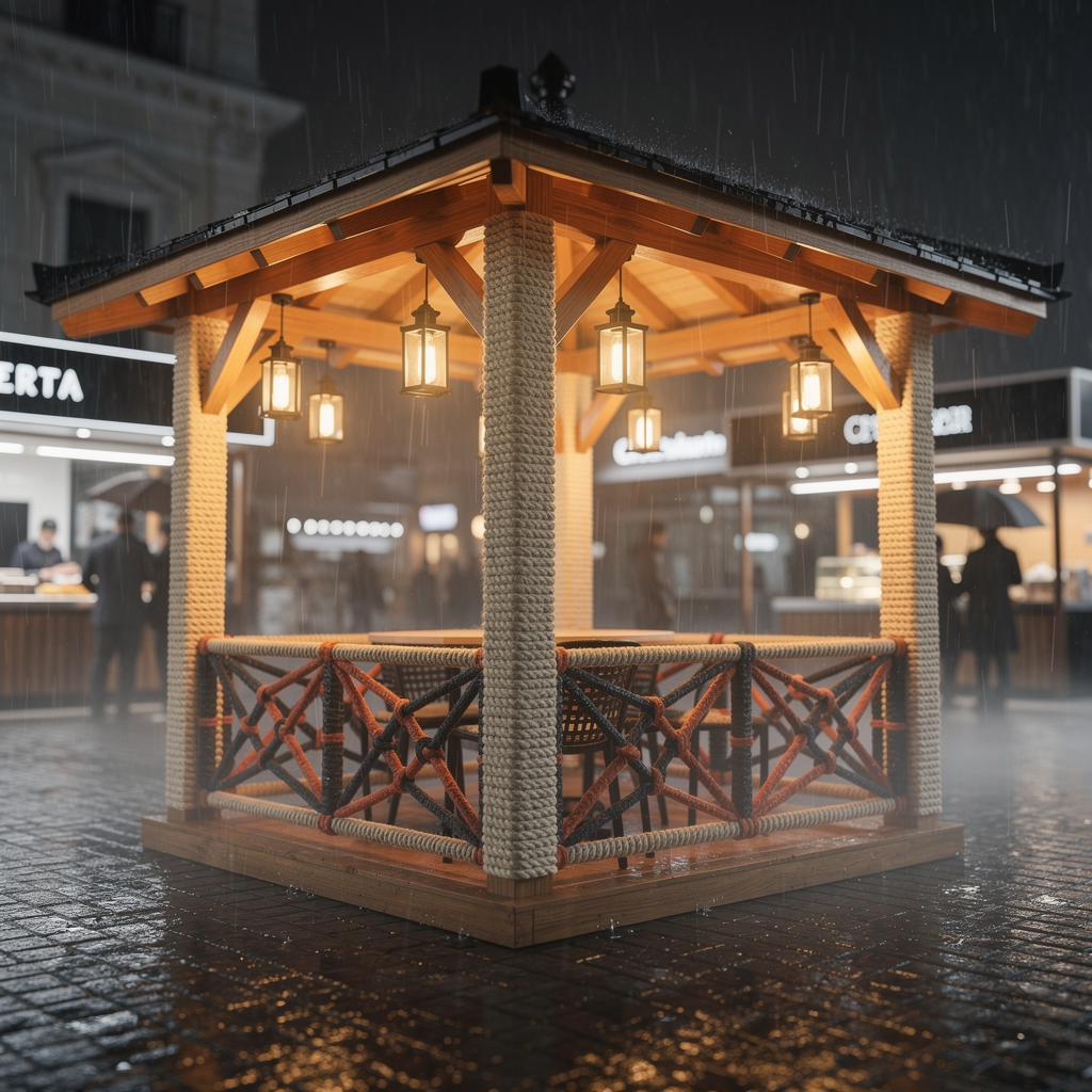 Jüt Halat Kaplama Gazebo ve Outdoor Strüktür Tasarımı