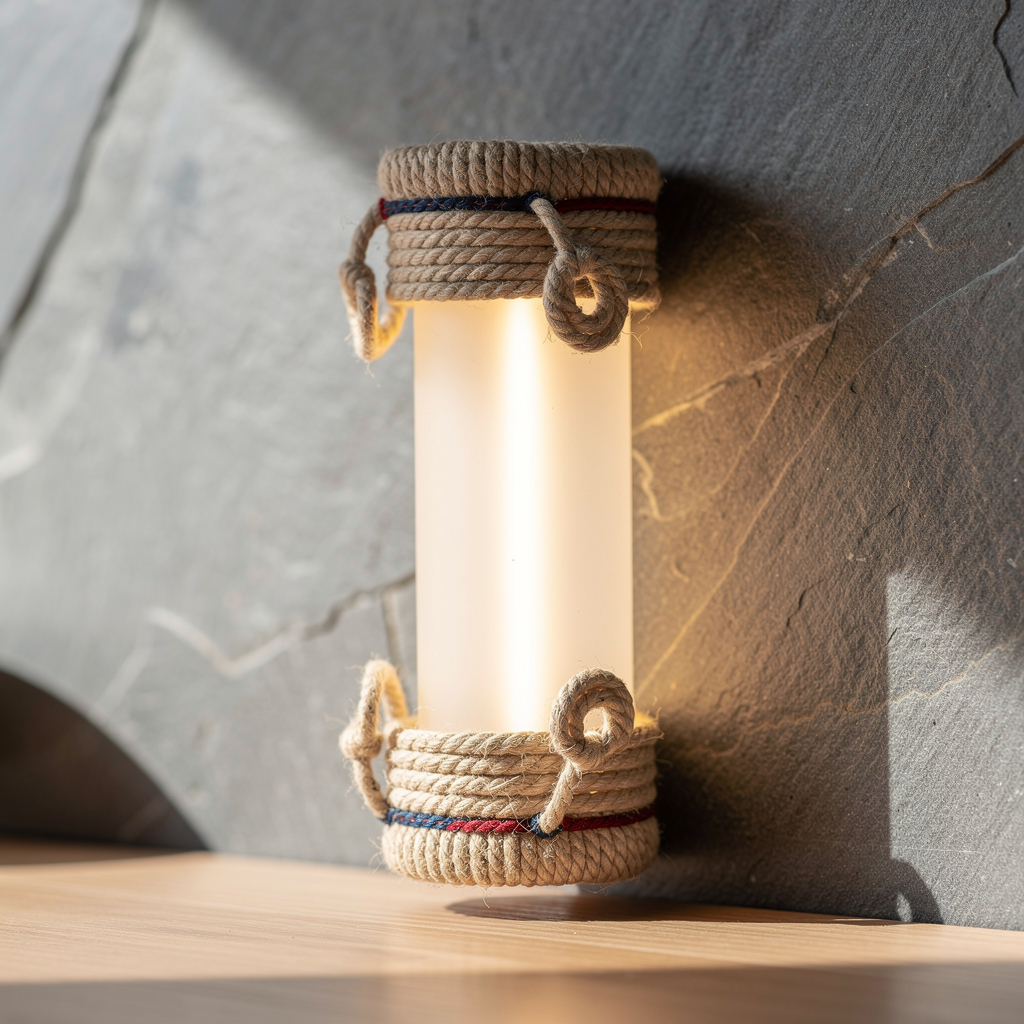 Boho-modern jüt halatlı duvar aplik